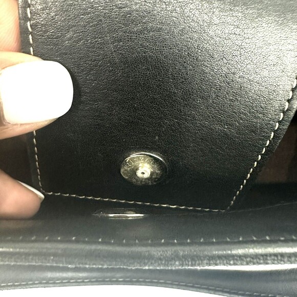 Coach Canvas Purse Black Leather Trim No. MOP-9428 - Picture 14 of 16